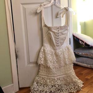 Self-Portrait Ivory Lace Mini Dress